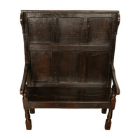 Antique Jacobean 17th Century Oak Settle Bench Shakespeare Ann Hathaway 1610