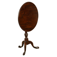 Antique American Carved Chippendale Mahogany Tilt-Top Table Candlestand Philadelphia 1770