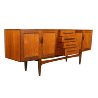 Original Mid Century Modern G Plan Teak Fresco Long 4 Door Drawer Credenza 1966
