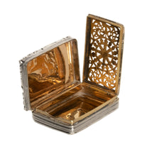 Antique Georgian Sterling Silver Gilt Vinaigrette Birmingham William Simpson, 1826