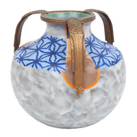 Antique French Art Deco Stoneware Pottery & Gilt Bronze Vase by André Villien 1925