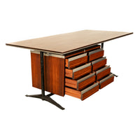 Italian Rosewood Mid Century Modern Executive Desk Gio Ponti Antonio Fornaroli Alberto Rosselli 1955