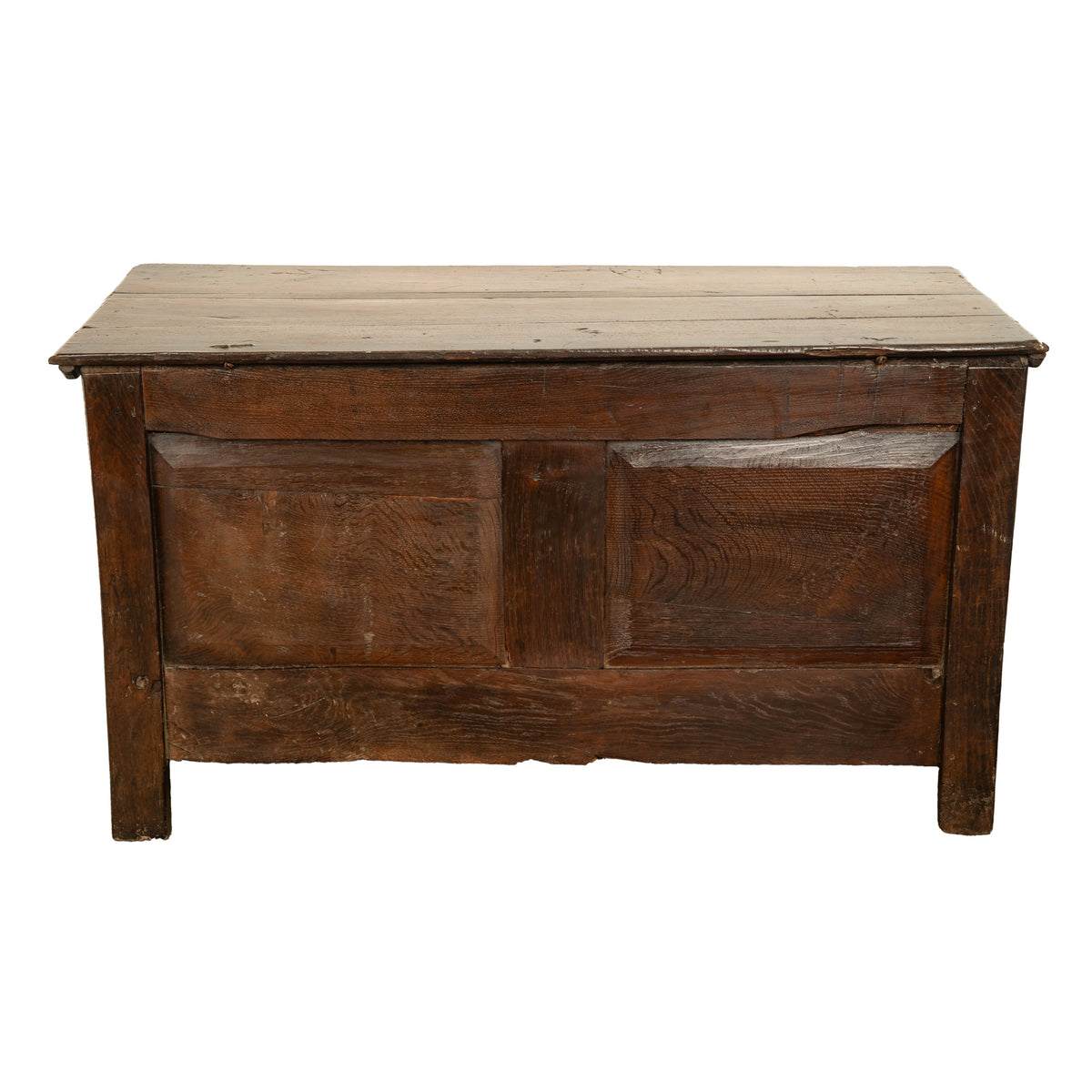 Antique English 17th Century King Charles II Carved Oak Coffer Mule Chest 1680