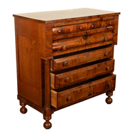 Antique American Classical Mahogany Chest Drawers Dresser Commode New York 1830