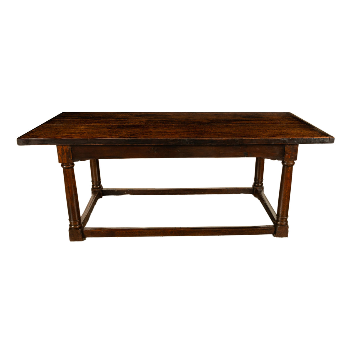 Antique 17th Century Charles I Jacobean 80" long Oak Refectory Dining Table 1630
