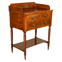 Antique American Federal Mahogany Sheraton 3 Drawer Server Chest New England, Circa 1810