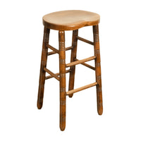 Antique Set of Five Antique Arts & Crafts Turned Elm Bar Sadle Seat Stools 1900