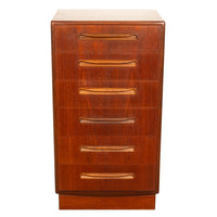 Mid Century Modern G Plan Teak Tall Dresser Chest of Six Drawers Fresco 1966