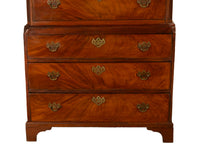 Antique 18th Century Georgian Flame Mahogany Chest on Chest Highboy Dresser 1780