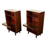 Pair American Modernist Walnut Nightstands George Nelson for Herman Miller 1955