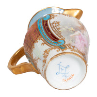 Antique French Sevres Handpainted & Gilded Porcelain Neoclassical 8 Piece Tete-a-Tete Tea Set 1900