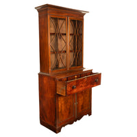 Antique Georgian Mahogany Bookcase Secretary Collectors Doctors Cabinet 1790