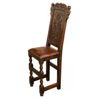 Antique 17th Century William & Mary Carved Oak Child's Wainscot Chair Yorks 1690