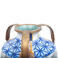 Antique French Art Deco Stoneware Pottery & Gilt Bronze Vase by André Villien 1925