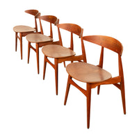 Danish MCM Set of Four Hans J. Wegner CH-33 Teak Chairs Carl Hansen & Søn 1960
