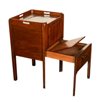 Antique Georgian Mahogany Bedside Cabinet Step Commode Tray Top Nightstand 1760