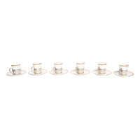 Antique Set of 6 Shelley China Demitasse Cups Saucers Sterling Silver Mappin Webb Birmingham 1919