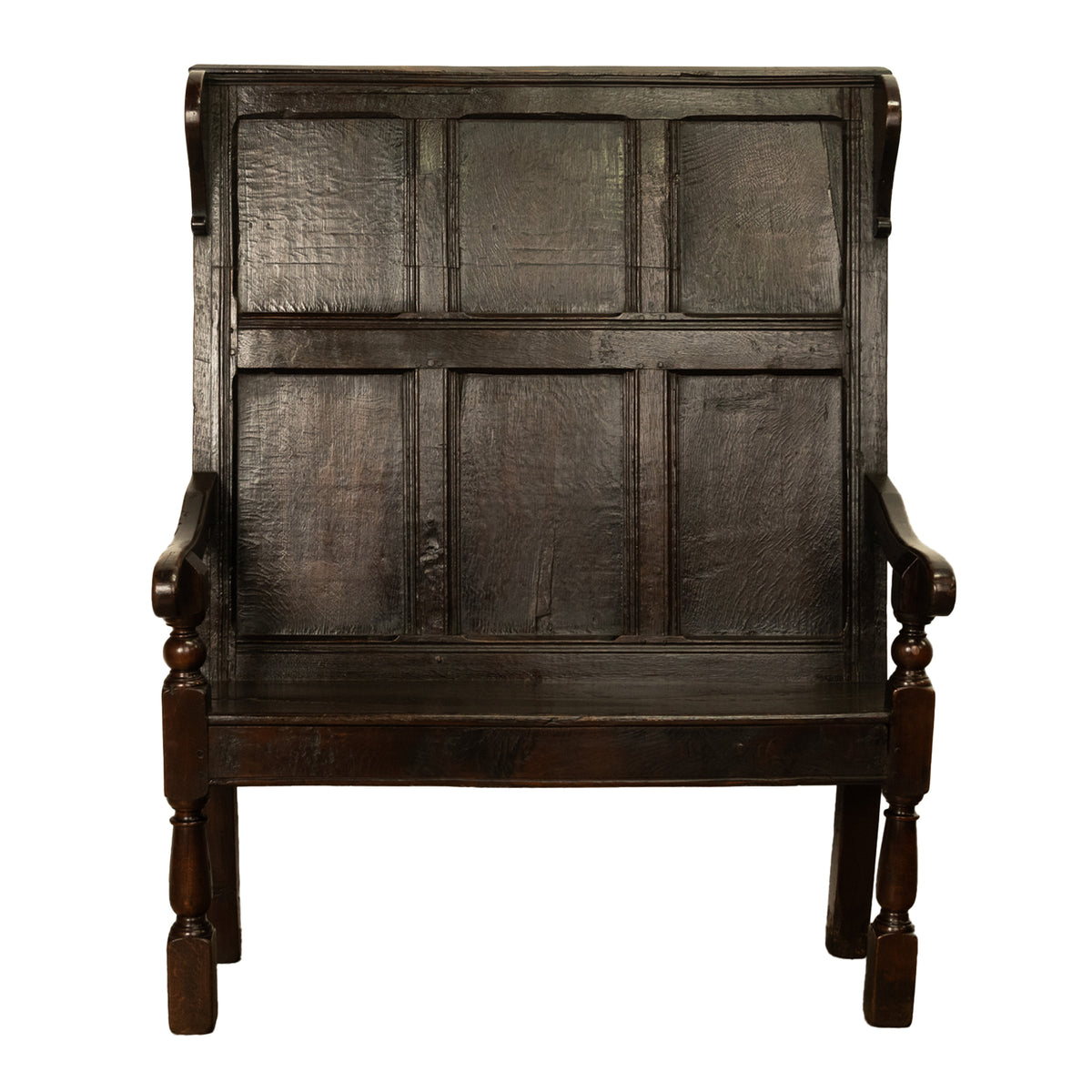 Antique Jacobean 17th Century Oak Settle Bench Shakespeare Ann Hathaway 1610