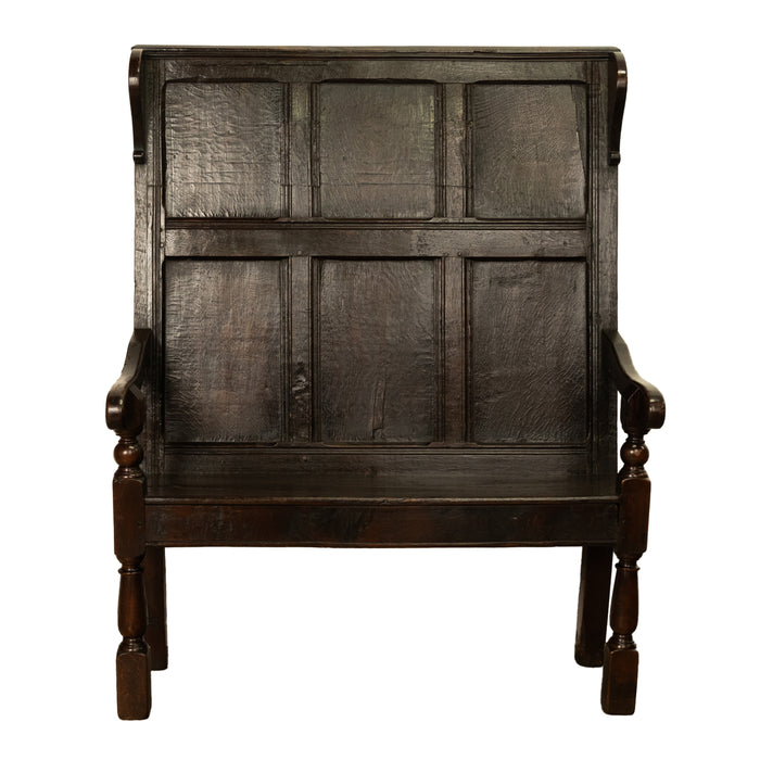 Antique Jacobean 17th Century Oak Settle Bench Shakespeare Ann Hathaway 1610