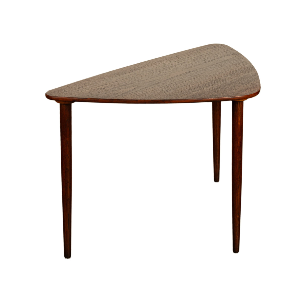 Danish Teak Mid Century Modern 'Guitar Pick' set of 3 Nesting Tables by Mogens Kold Mobelfabrik 1960s