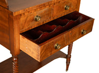 Antique American Federal Mahogany Sheraton 3 Drawer Server Chest New England, Circa 1810