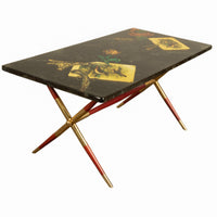 Italian Mid Century Modern Piero Fornasetti "Caccia" Coffee Table Milan 1955