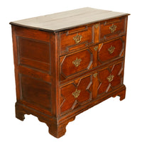 Antique 18th Century William & Mary Oak Geometric Mule Chest of Drawers 1700