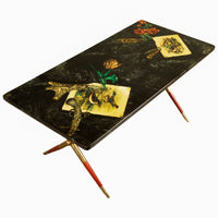 Italian Mid Century Modern Piero Fornasetti "Caccia" Coffee Table Milan 1955