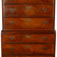 Antique 18th Century Georgian Flame Mahogany Chest on Chest Highboy Dresser 1780