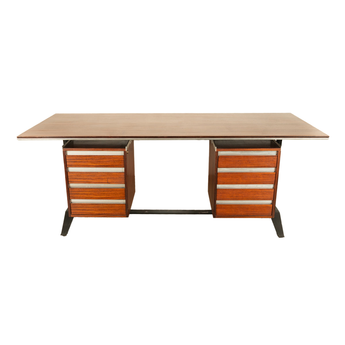 Italian Rosewood Mid Century Modern Executive Desk Gio Ponti Antonio Fornaroli Alberto Rosselli 1955
