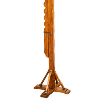 Antique Mission Arts Crafts Carved Oak Adjustable Floor Lamp Glass Lantern 1930