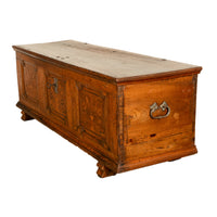 Antique German Baroque Inlaid Marquetry Dowry Chest Coffer Trunk Seat Bench 1700