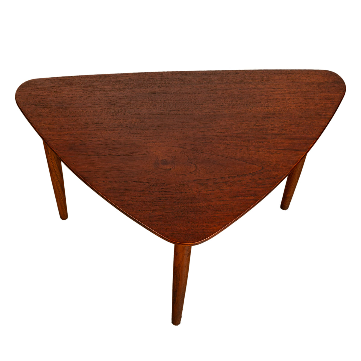Danish Teak Mid Century Modern 'Guitar Pick' set of 3 Nesting Tables by Mogens Kold Mobelfabrik 1960s