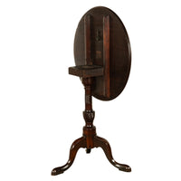 Antique American Carved Chippendale Mahogany Tilt-Top Table Candlestand Philadelphia 1770