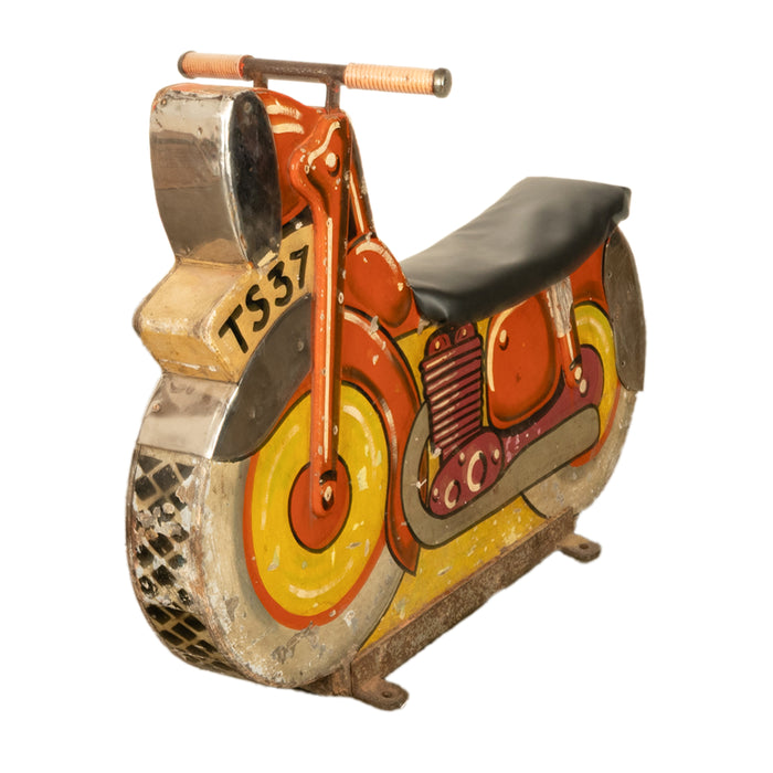 Antique American Amusement Park Motorcycle Painted Carousel Carnival Ride 1940s