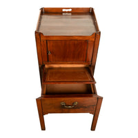 Antique Georgian Mahogany Bedside Cabinet Step Commode Tray Top Nightstand 1760