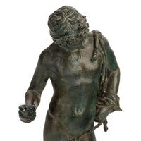 Antique Italian Pompeii Grand Tour Bronze Statue Narcissus Michele Amodio 1862