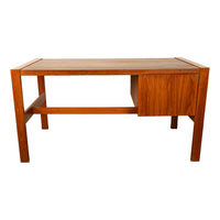 Mid Century Modern Danish Teak Desk Skovby Møbelfabrik 55" Wide Signed 1970
