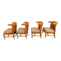 Mid Century Modern 54" Coffee Table Set 4 Slipper Chairs Signed Tomlinson 1959