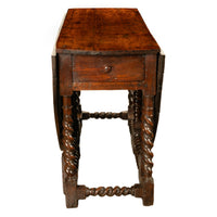 Antique 17th Century William & Mary Oak Barley Twist Gateleg Dining Table 1690