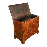 Antique 18th Century William & Mary Oak Geometric Mule Chest of Drawers 1700