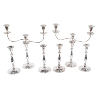 Antique Sterling Silver Set Six Candelarbra Candlesticks Ellis & Co London 1925