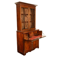 Antique Georgian Mahogany Bookcase Secretary Collectors Doctors Cabinet 1790