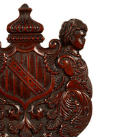 Antique Carved Italian Renaissance Revival Sgabello Chair Coat of Arms & Cherubs, 1870