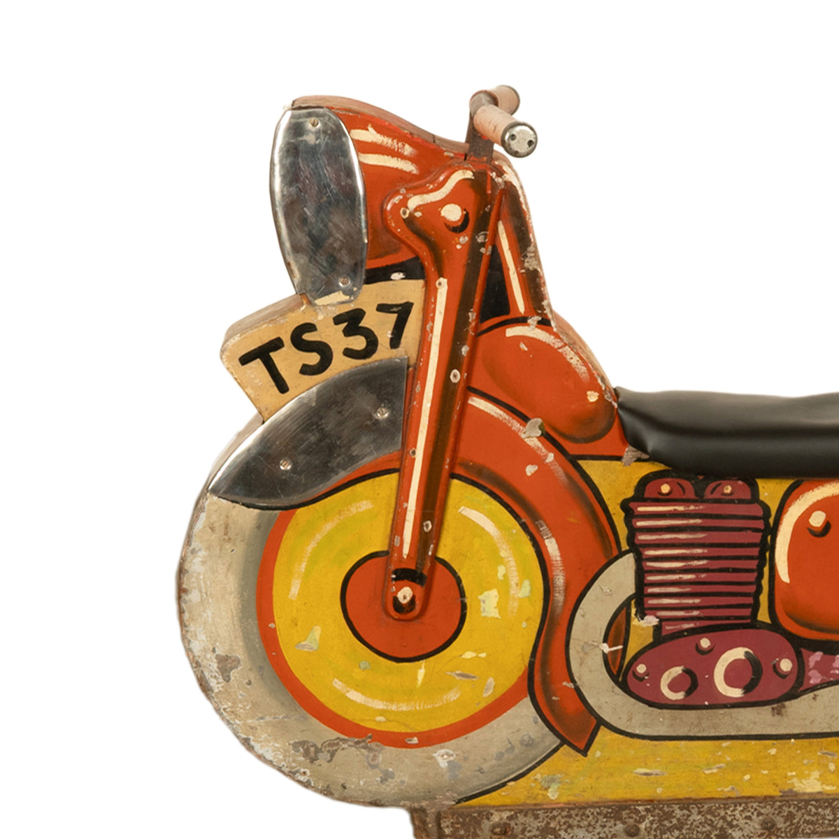 Antique American Amusement Park Motorcycle Painted Carousel Carnival Ride 1940s
