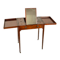 Antique Inlaid Mahogany Georgian Sheraton Folding Vanity Mirror Dressing Table