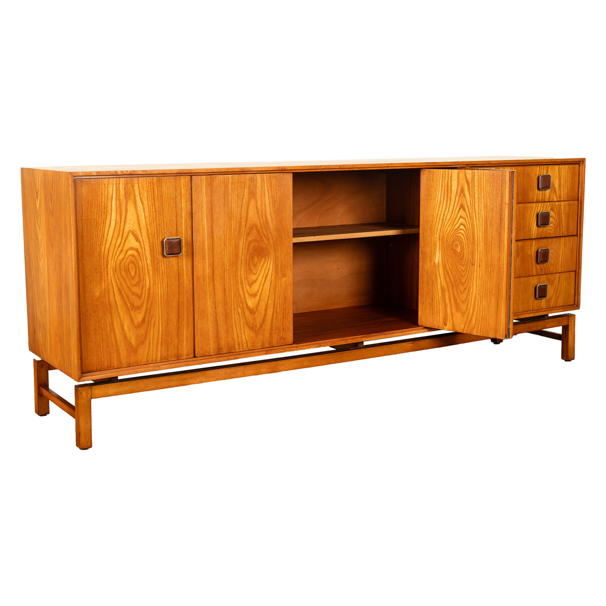 Original Danish Mid Century Modern Teak Credenza Sideboard Cabinet 6' Long 1960