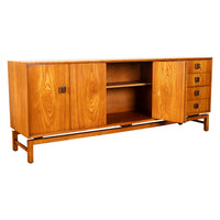 Original Danish Mid Century Modern Teak Credenza Sideboard Cabinet 6' Long 1960