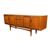 Original Mid Century Modern G Plan Teak Fresco Long 4 Door Drawer Credenza 1966