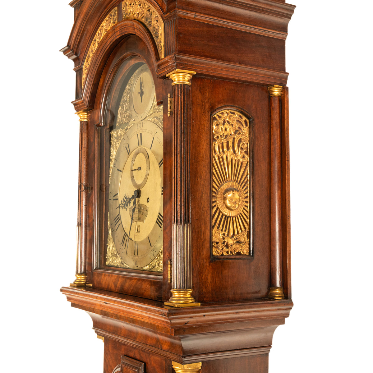 Antique Georgian Mahogany Long Case Grandfather Clock Higgs & Evans London Spanish Market 1770